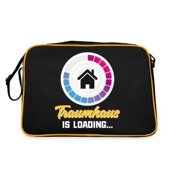 Bauherr Traumhaus - Retro Tasche - Schwarz/Gold - Hinten