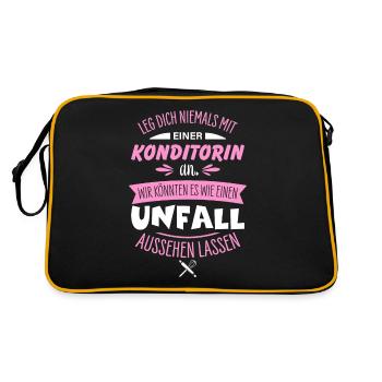 Konditorin - Retro Tasche - Schwarz/Gold - Hinten