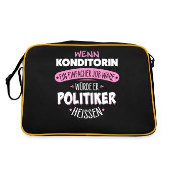 Konditorin - Retro Tasche - Schwarz/Gold - Hinten