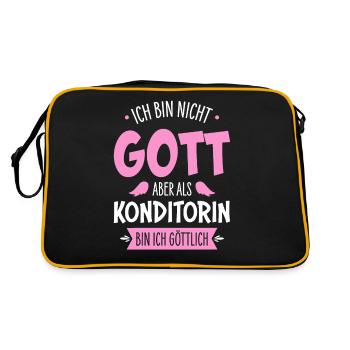 Konditorin - Retro Tasche - Schwarz/Gold - Hinten