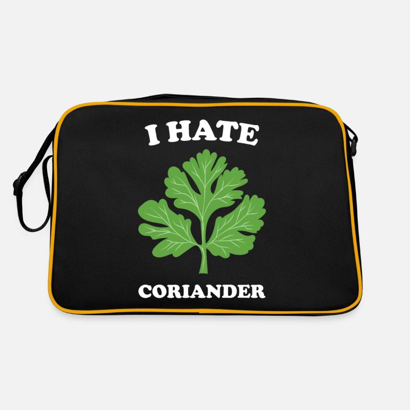 Idée cadeau Coriandre - Je déteste la coriandre - Sac Retro - noir/or