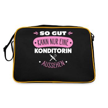 Konditorin - Retro Tasche - Schwarz/Gold - Hinten
