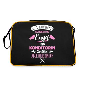 Konditorin - Retro Tasche - Schwarz/Gold - Hinten