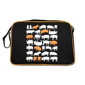 Cadeau de ferme · Porcins - Sac Retro - noir/or - Dos