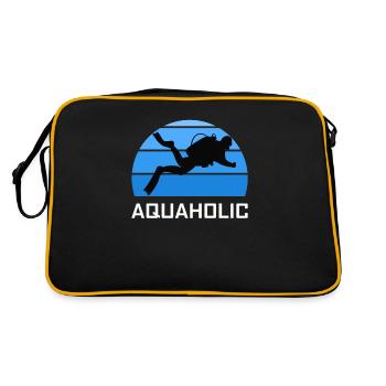 Aquaholic Scuba Diver Funny Love Diving Ocean - Retro Bag - black/gold - Back