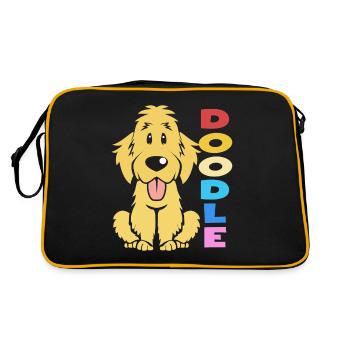 Doodle Chien Goldendoodle Golden Retriever Pudel - Sac Retro - noir/or - Dos