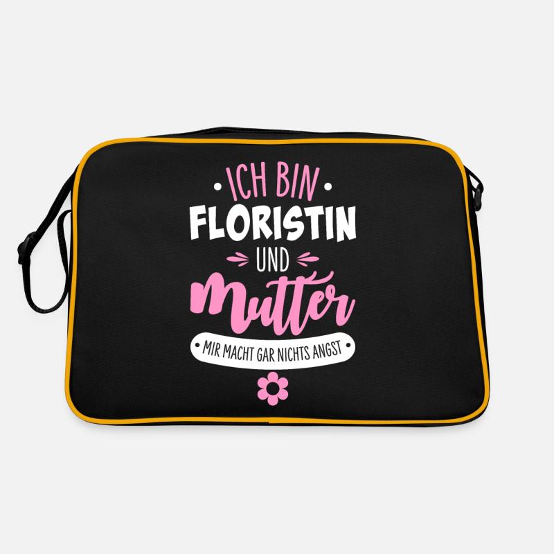 Floristin Mutter - Retro Tasche - Schwarz/Gold