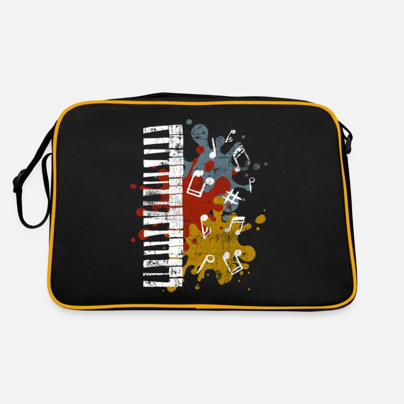 Klavier - Retro Tasche - Schwarz/Gold