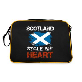 Schottland - Retro Tasche - Schwarz/Gold - Hinten