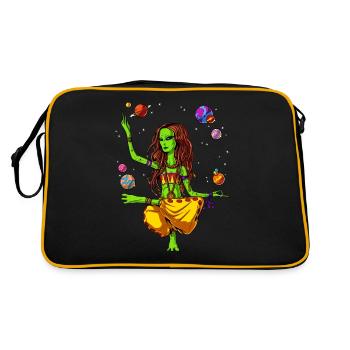 Hippie Space Alien Girl Yoga Zen Meditation - Retro Bag - black/gold - Back