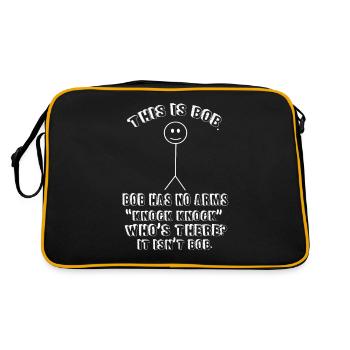 Blague sur le sarcasme frappant de pauvres biscuits T-Rex cadeaux - Sac Retro - noir/or - Dos