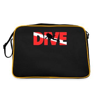 Dive plongeurs plongeurs d’eau profonde Cadeau de plongée - Sac Retro - noir/or - Dos