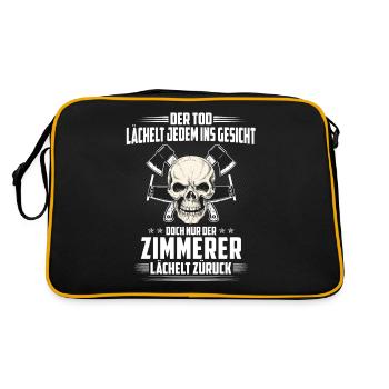 Der Tod lächelt jedem ins Gesicht Zimmerer - Retro Tasche - Schwarz/Gold - Hinten