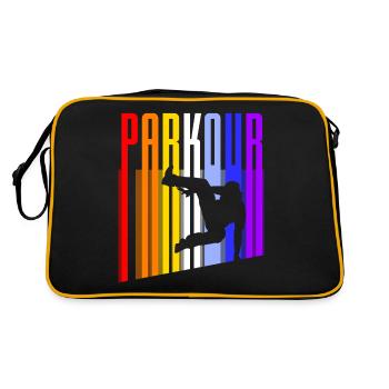Vintage Parkour - Retro Tasche - Schwarz/Gold - Hinten