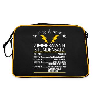 Zimmermann Stundensatz - Retro Tasche - Schwarz/Gold - Hinten