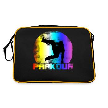 Retro Parkour Vintage - Retro Tasche - Schwarz/Gold - Hinten