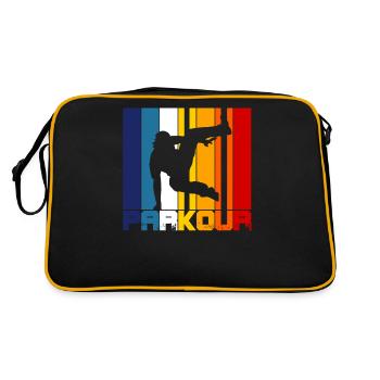 Vintage Parkour - Retro Tasche - Schwarz/Gold - Hinten