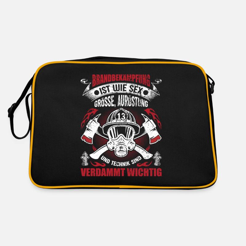 Freiwillige Feuerwehr Feuerwehrmann 112 Spruch Retro Tasche