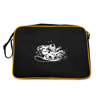 Snowboard snow pro winter fun holiday gift - Retro Bag - black/gold - Back