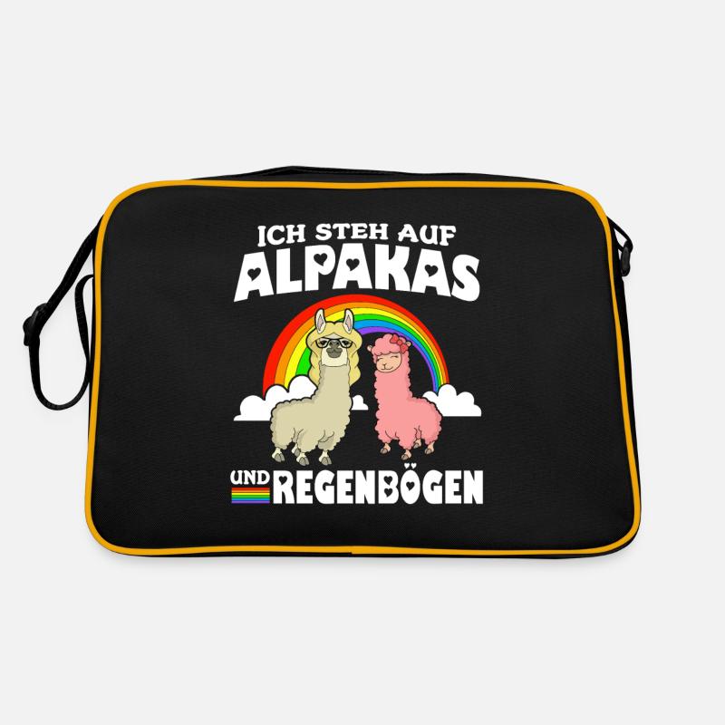Steh auf Alpakas Regenbogen Mama Kind süß Geschenk Retro Tasche
