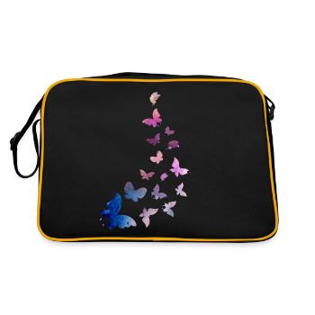 papillon essaim harmonie bleu rose - Sac Retro - noir/or - Dos