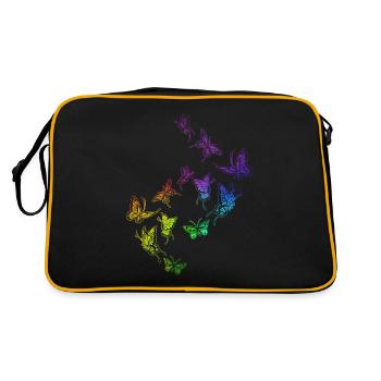 papillon essaim harmonie arc-en-ciel - Sac Retro - noir/or - Dos
