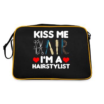 Embrasse-moi je suis un coiffeur coiffeur drôle - Sac Retro - noir/or - Dos