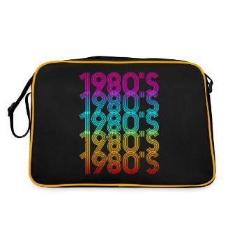 1980'er 80er Jahre - Retro Tasche - Schwarz/Gold - Hinten