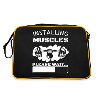 Installing Muscles Please Wait Fitness Gift - Retro Bag - black/gold - Back