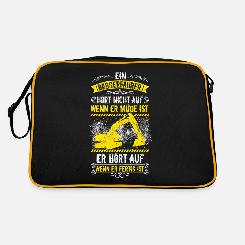 Baggerfahrer Bagger Baggerführer baggern · Müde Retro Tasche