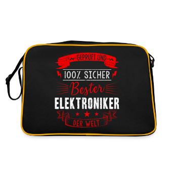 Elektriker Elektroniker Elektronik · 100% Geprüft - Retro Tasche - Schwarz/Gold - Hinten