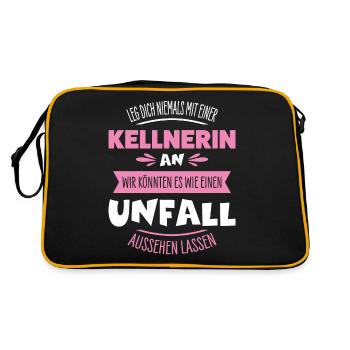 Kellnerin - Retro Tasche - Schwarz/Gold - Hinten