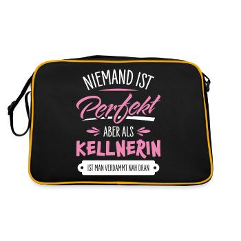 Kellnerin - Retro Tasche - Schwarz/Gold - Hinten