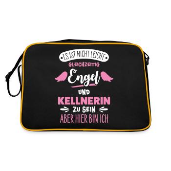Kellnerin - Retro Tasche - Schwarz/Gold - Hinten