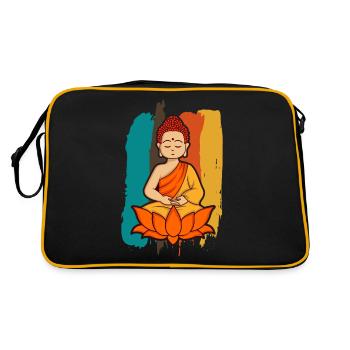 Conception de schéma de couleur de dessin animé de Bouddha - Sac Retro - noir/or - Dos
