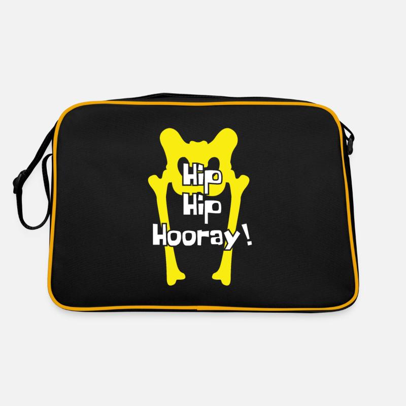 Hip Hip Hurrah Hip Joint Surgery Gift - Retro Bag - black/gold