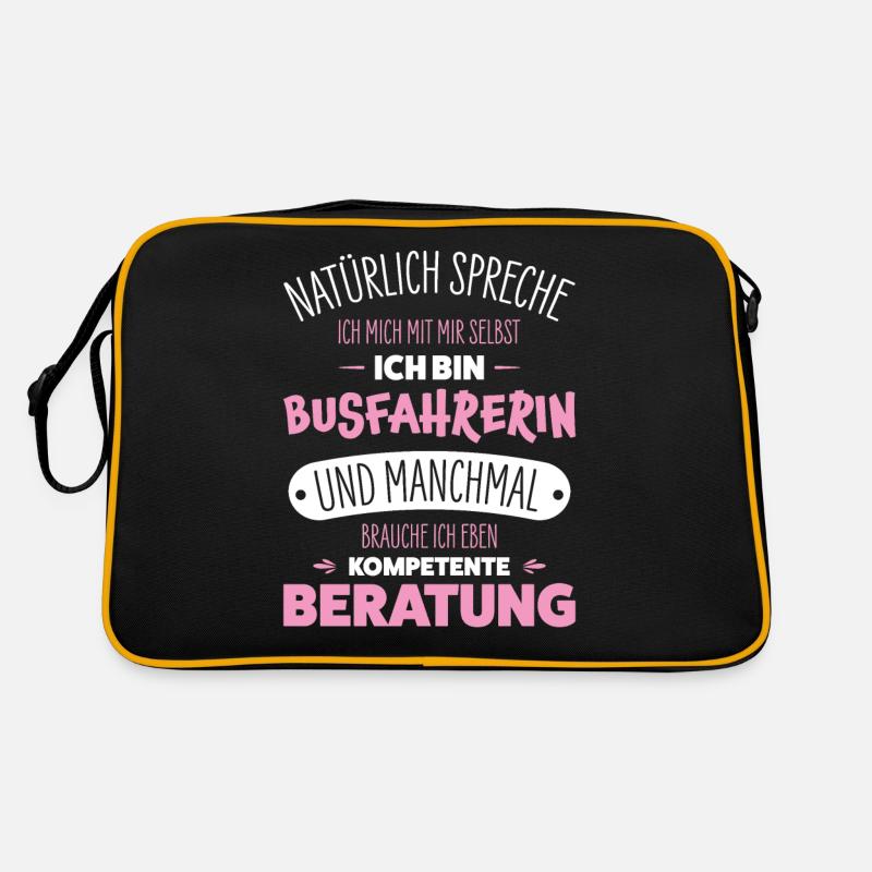Busfahrerin - Retro Tasche - Schwarz/Gold
