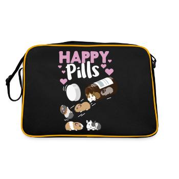 Tee-shirt Happy Pill Guinea Pig, graphique de cochon d'Inde - Sac Retro - noir/or - Dos