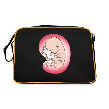 Embryo baby birth baby belly mom gift - Retro Bag - black/gold - Back