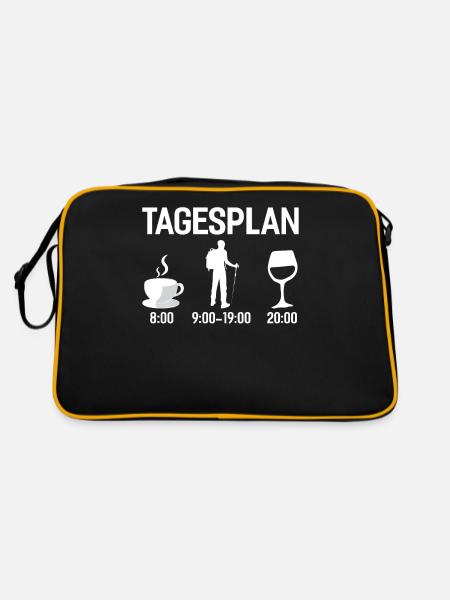 Wandern Berge Trecking Outdoor Hiking · Tagesplan - Retro Tasche - Schwarz/Gold - Hinten