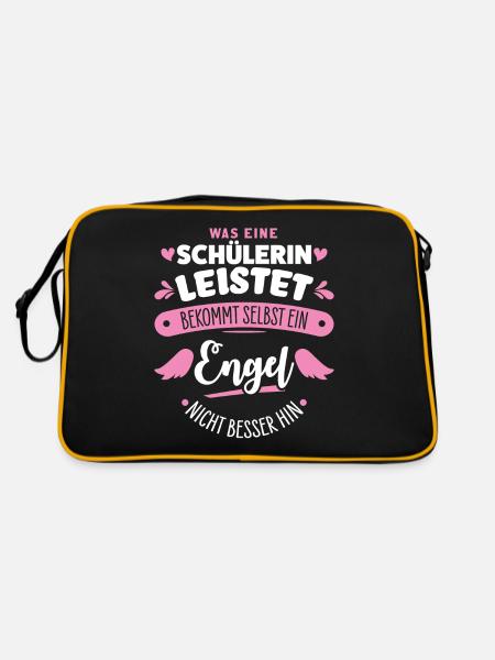 Schülerin - Retro Tasche - Schwarz/Gold