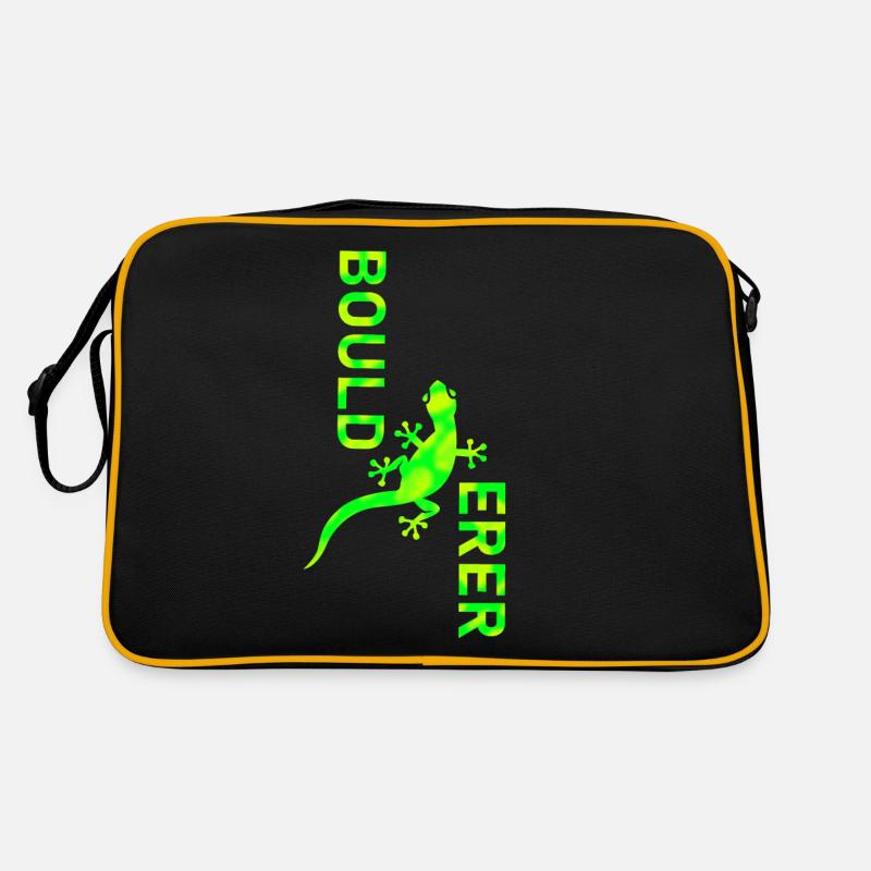 bouldern - Retro Tasche - Schwarz/Gold