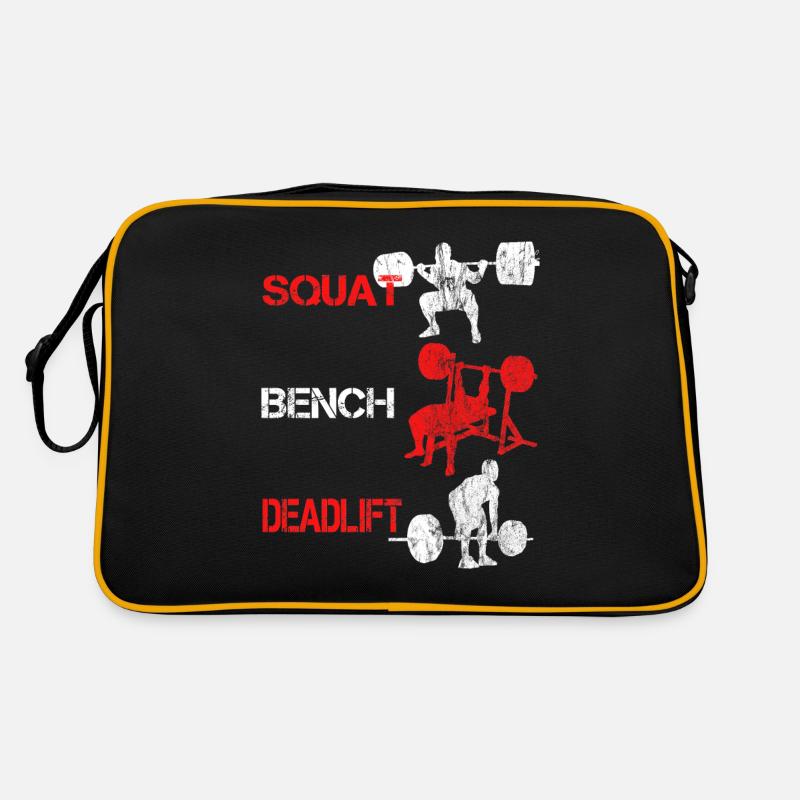 Squat Bench Deadlift - Bodybuilder Training Retro Bag