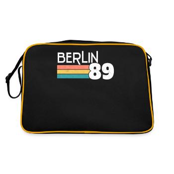 Cadeau Berlin Berlin Vintage Vintage des années 80, automne du mur de 1989 - Sac Retro - noir/or - Dos