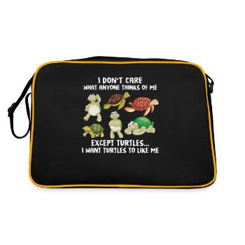 Tortue mignon amoureux des tortues de mer - Sac Retro - noir/or - Dos