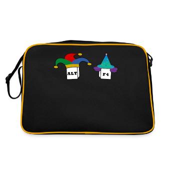 Alt F4, Keyboard, Computer Nerd Humor Gift - Retro Bag - black/gold - Back