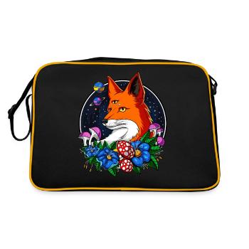 Psychedelic Fox Magic Mushrooms Third Eye - Retro Bag - black/gold - Back