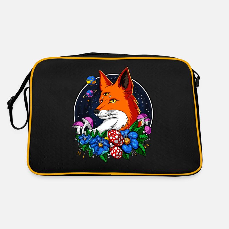 Psychedelic Fox Magic Mushrooms Third Eye Retro Bag