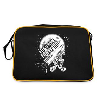 Keep Moving Forward Rocket Tricycle Skeleton Skull - Retro Bag - black/gold - Back