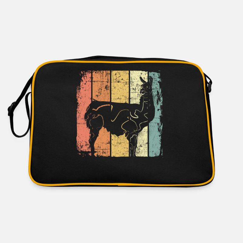 Lama - Retro Tasche - Schwarz/Gold